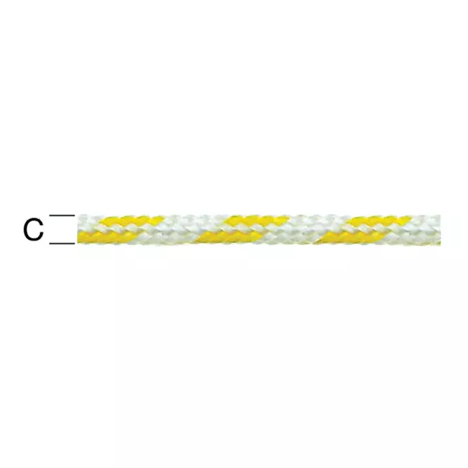 Polypropylén Lano s Vnútorným Jadrom Biela/Žltá – Priemer 3 mm - Tovar na Mieru
