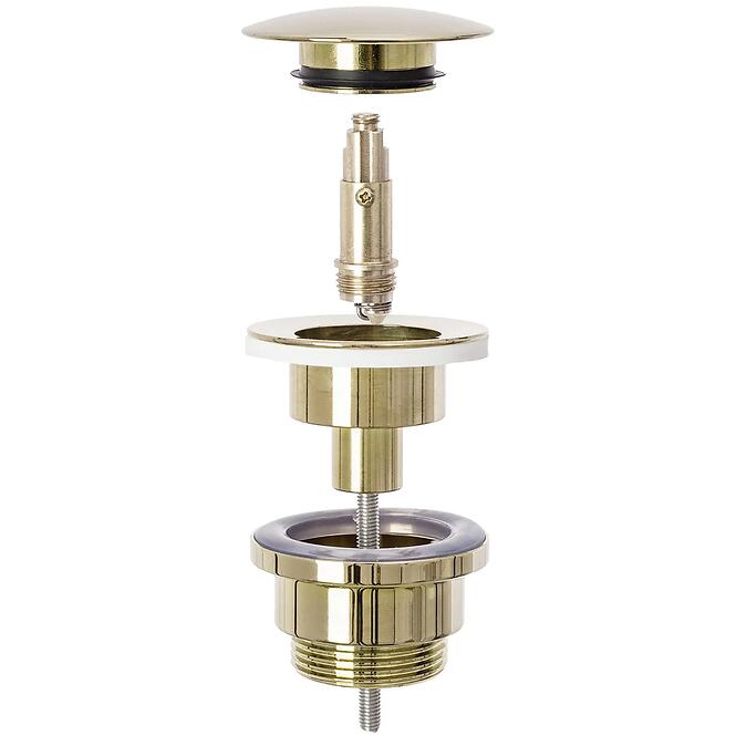 Umývadlová výpust univerzálna klik-klak Rea zlatá,2