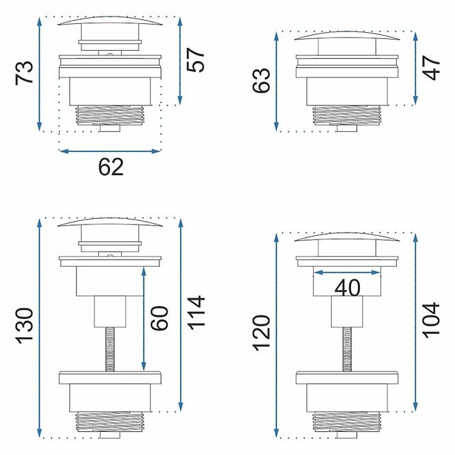 Umývadlová výpust univerzálna klik-klak Rea ružovo-zlatá