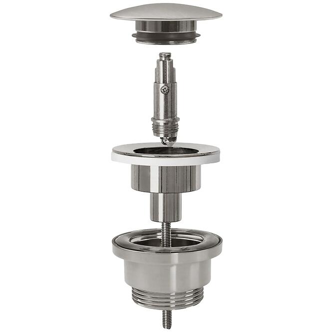 Umývadlová výpust univerzálna klik-klak Rea brúsený nikel INOX,2