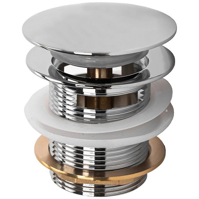 Vaňový výpust s prepadom klik-klak Rea chróm 6 cm,2