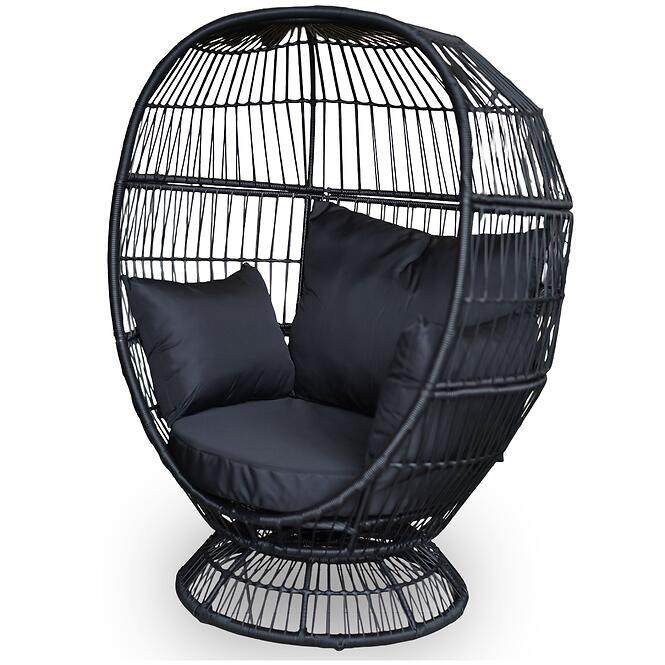 Záhradná otočná stolička Cuddie čierna