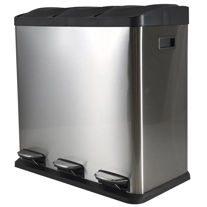 Odpadkový kôš 60 l (3x20 l) strieborná matná