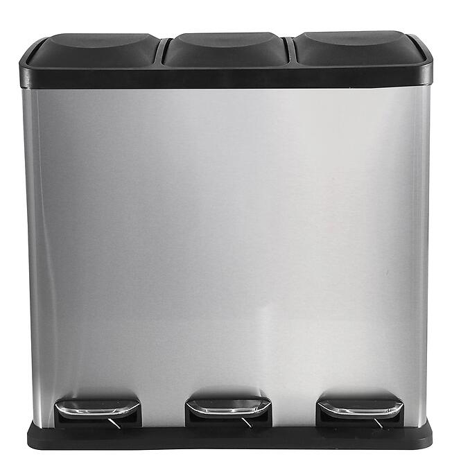Odpadkový kôš 60 l (3x20 l) strieborná matná