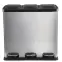 Odpadkový kôš 60 l (3x20 l) strieborná matná,2