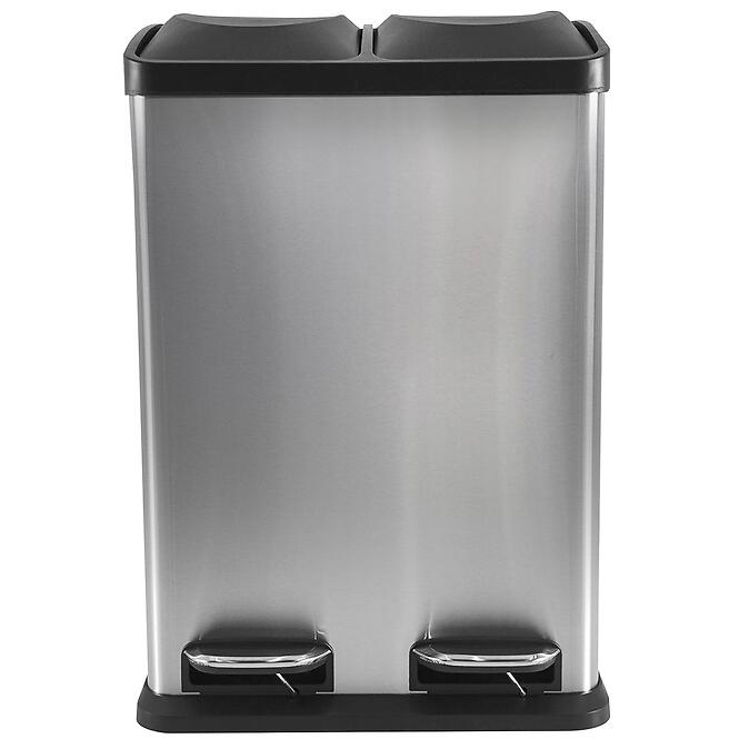 Odpadkový kôš 40 l (2x20 l) strieborná matná,2
