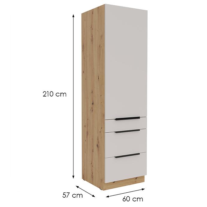 Kuchynská skrinka Solea cashmere/artisan 60DKS-210 1F 3S