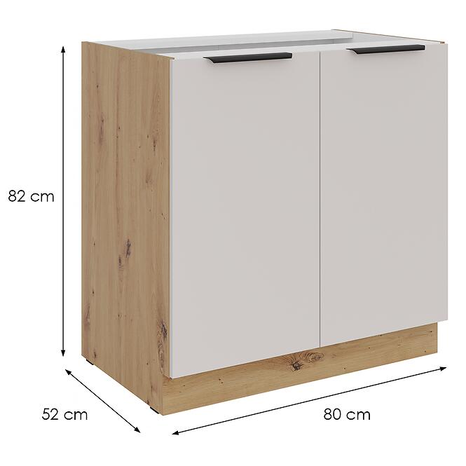 Kuchynská skrinka Solea cashmere/artisan 80D 2F BB