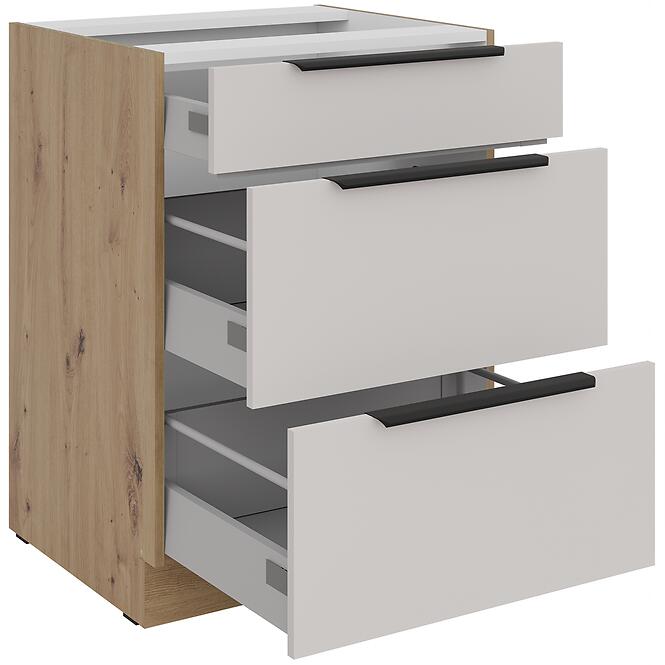 Kuchynská skrinka Solea cashmere/artisan 60D 3S BB,3