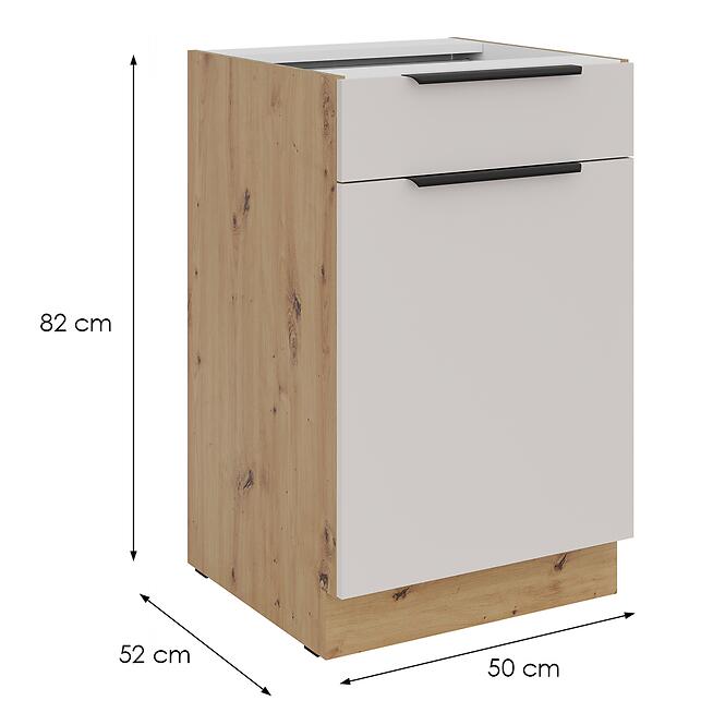 Kuchynská skrinka Solea cashmere/artisan 50D 1F 1S BB