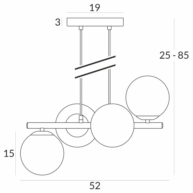Závesné svietidlo Ceres 2942/Z-A-4 zlatá LW4,3
