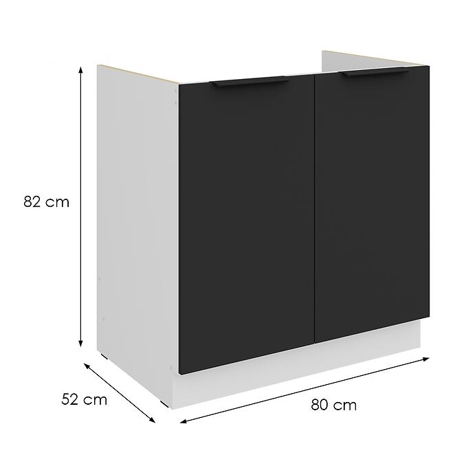 Kuchynská skrinka Aria-Bl/Wh Anti Fingerprint 80zl 2f Bb