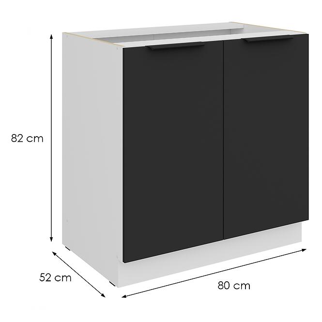 Kuchynská skrinka Aria-Bl/Wh Anti Fingerprint 80d 2f Bb