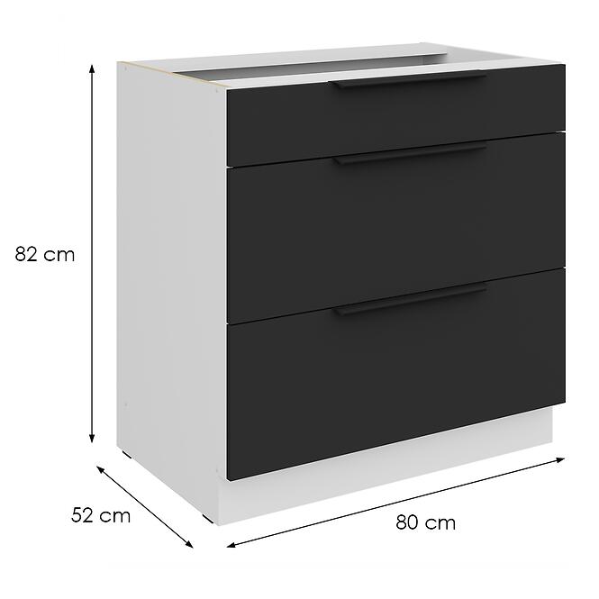 Kuchynská skrinka Aria-Bl/Wh Anti Fingerprint 80d 3s Bb,2