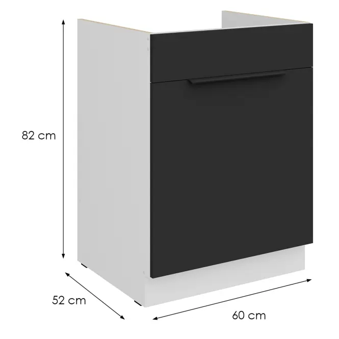 Kuchynská skrinka Aria-Bl/Wh Anti Fingerprint 60zl 1s Bb