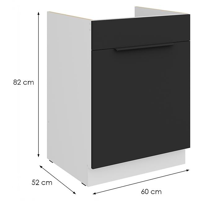 Kuchynská skrinka Aria-Bl/Wh Anti Fingerprint 60zl 1s Bb,2