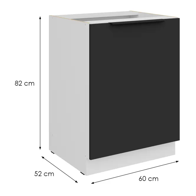 Kuchynská skrinka Aria-Bl/Wh Anti Fingerprint 60d 1f Bb,2
