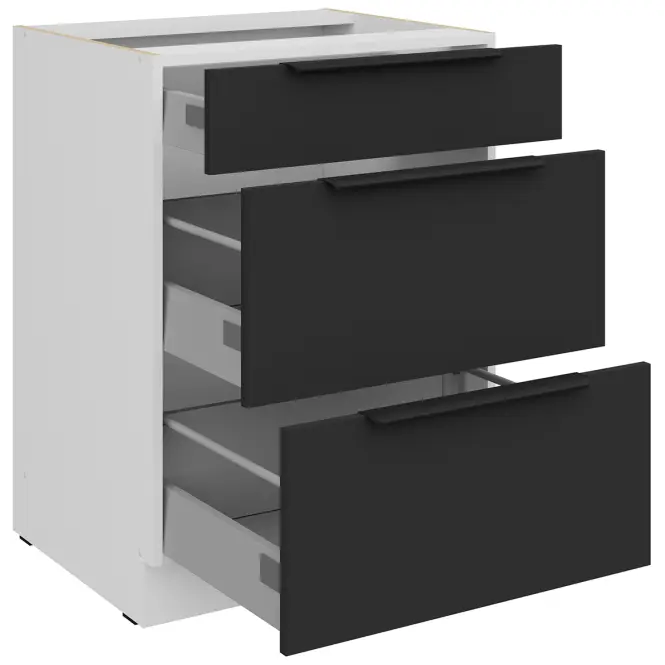 Kuchynská skrinka Aria-Bl/Wh Anti Fingerprint 60d 3s Bb,3