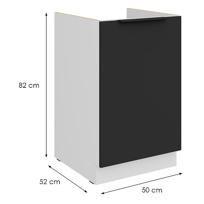 Kuchynská skrinka Aria-Bl/Wh Anti Fingerprint 50zl 1f Bb