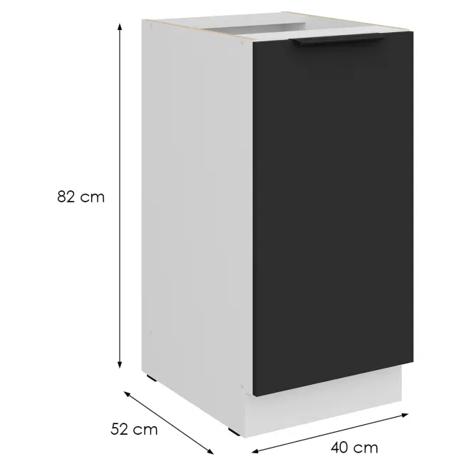 Kuchynská skrinka Aria-Bl/Wh Anti Fingerprint 40d 1f Bb