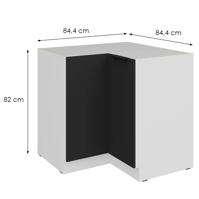 Kuchynská skrinka Aria-Bl/Wh Anti Fingerprint 90x90 Dn 2f Bb,2