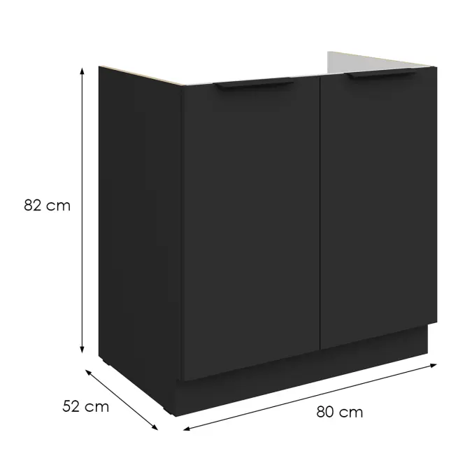 Kuchynská skrinka Aria-Bl/Bl Anti Fingerprint 80zl 2f Bb,2