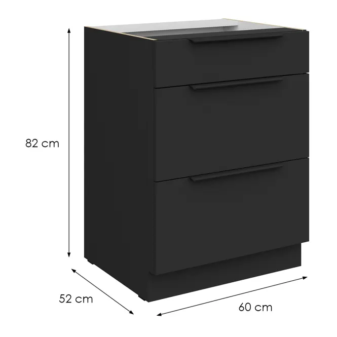 Kuchynská skrinka Aria-Bl/Bl Anti Fingerprint 60d 3s Bb,2