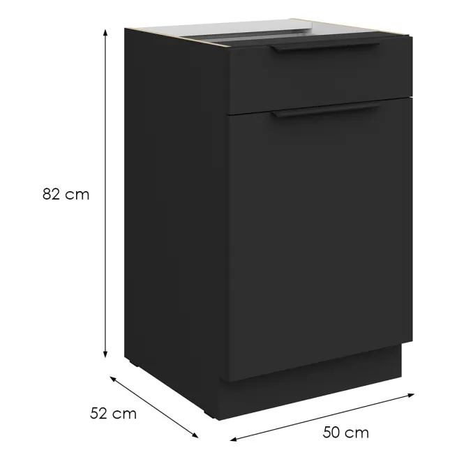 Kuchynská skrinka Aria-Bl/Bl Anti Fingerprint 50d 1f 1s Bb,2
