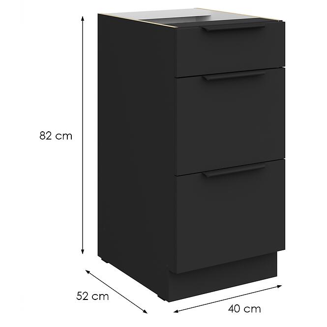 Kuchynská skrinka Aria-Bl/Bl Anti Fingerprint 40d 3s Bb