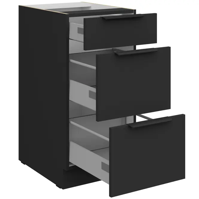 Kuchynská skrinka Aria-Bl/Bl Anti Fingerprint 40d 3s Bb,3