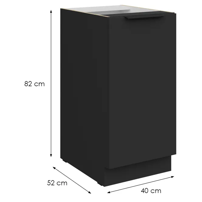 Kuchynská skrinka Aria-Bl/Bl Anti Fingerprint 40d 1f Bb,2