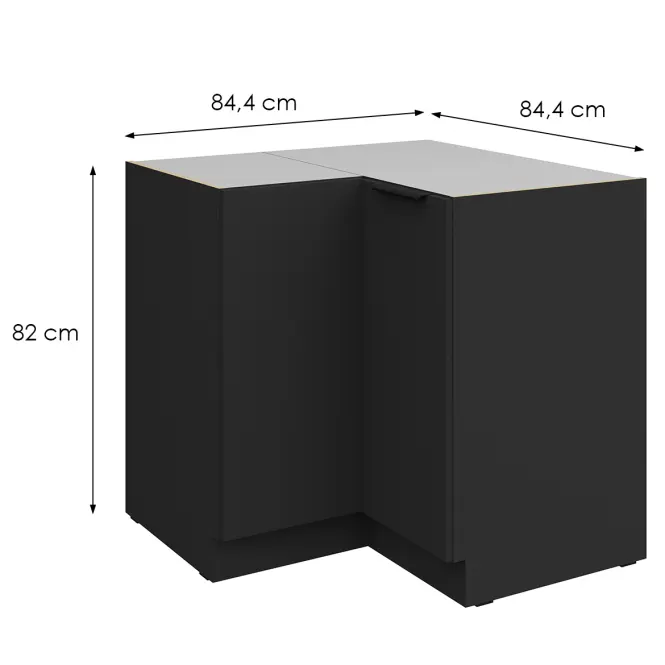 Kuchynská skrinka Aria-Bl/Bl Anti Fingerprint 90x90 Dn 2f Bb,2