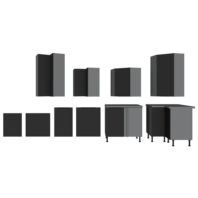 Kuchynská skrinka Aria-Bl/Ant Anti Fingerprint 50zl 1f Bb,11