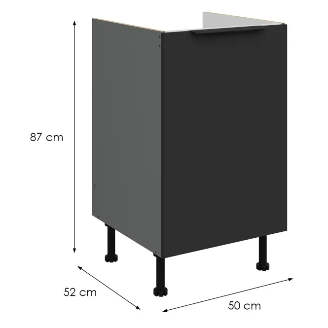 Kuchynská skrinka Aria-Bl/Ant Anti Fingerprint 50zl 1f Bb,2