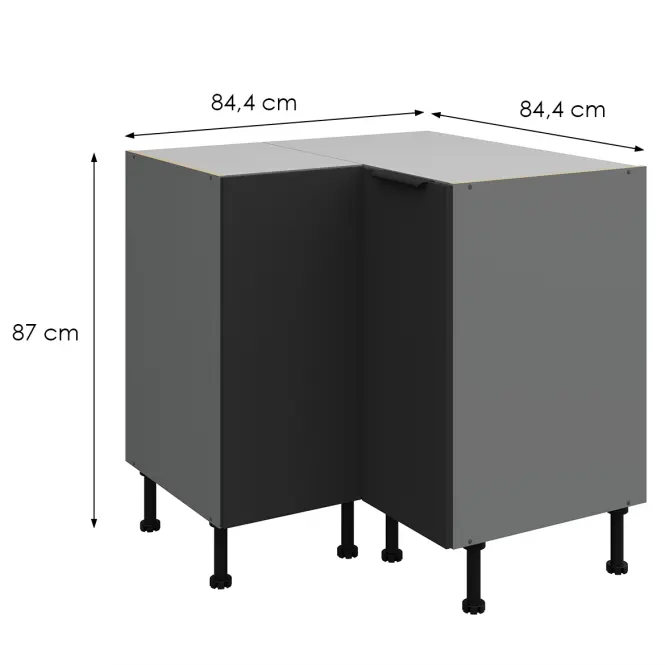 Kuchynská skrinka Aria-Bl/Ant Anti Fingerprint 90x90 Dn 2f Bb,2