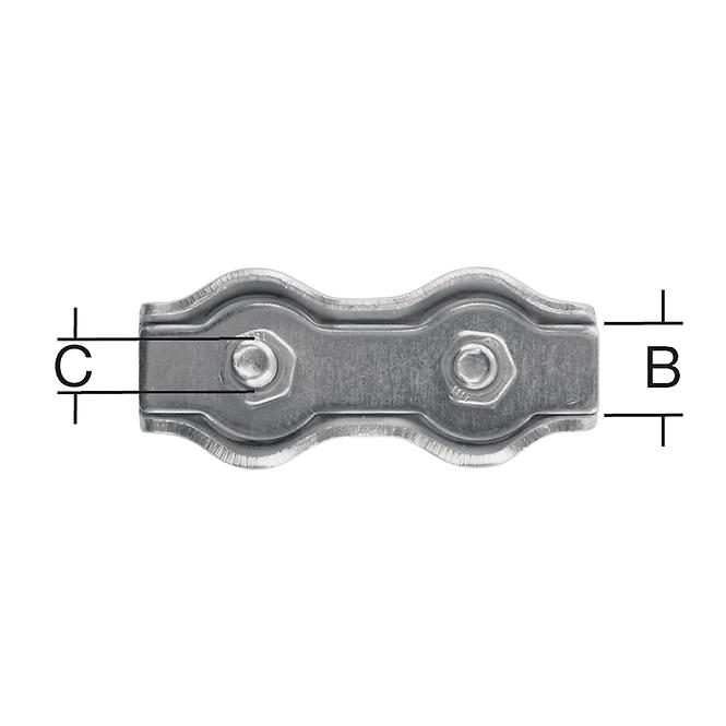 Žľabová svorka pozinkovaná do 2 mm