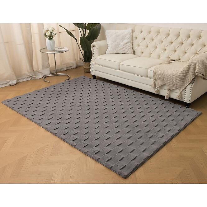 Koberec Rabbit Fur Square 1,6/2,3 sivý