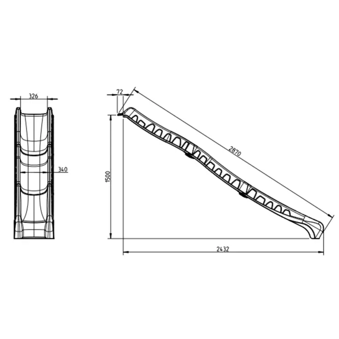 Šmýkľavka skladacia Rocli 3 m limetková