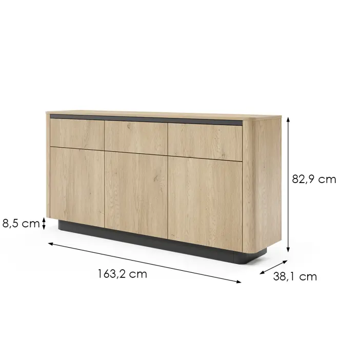 Komoda C 163 3d3s Torro Dub Cremona