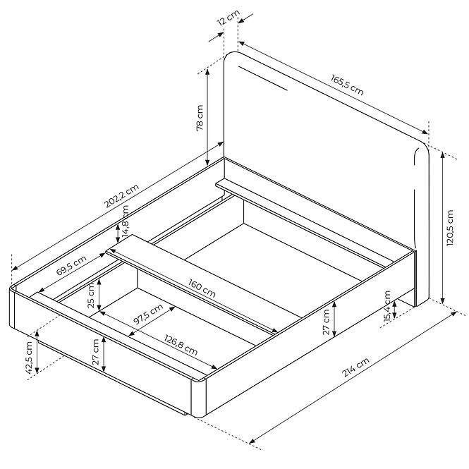 Posteľ 160x200 Viki Dub Barista