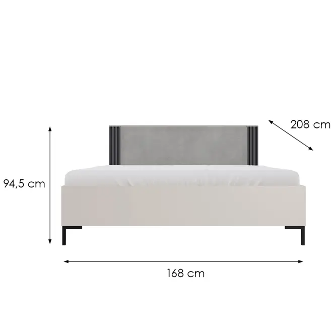 Posteľ Al19 s rámom 160 Allmo Cashmere,2