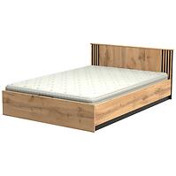 Posteľ La30 140x200 Lamelo Dub Wotan/Čierna Mat