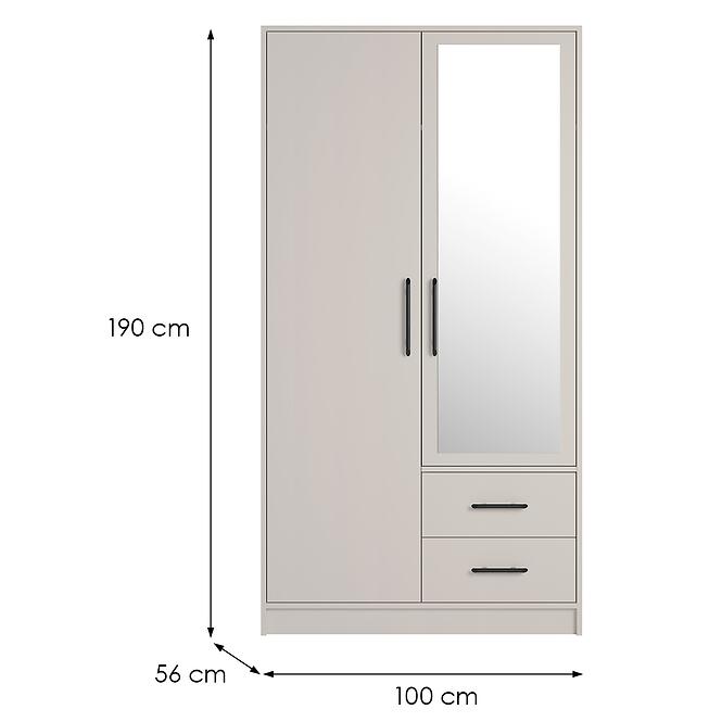 Skriňa Smart Srl3 2dl Cashmere