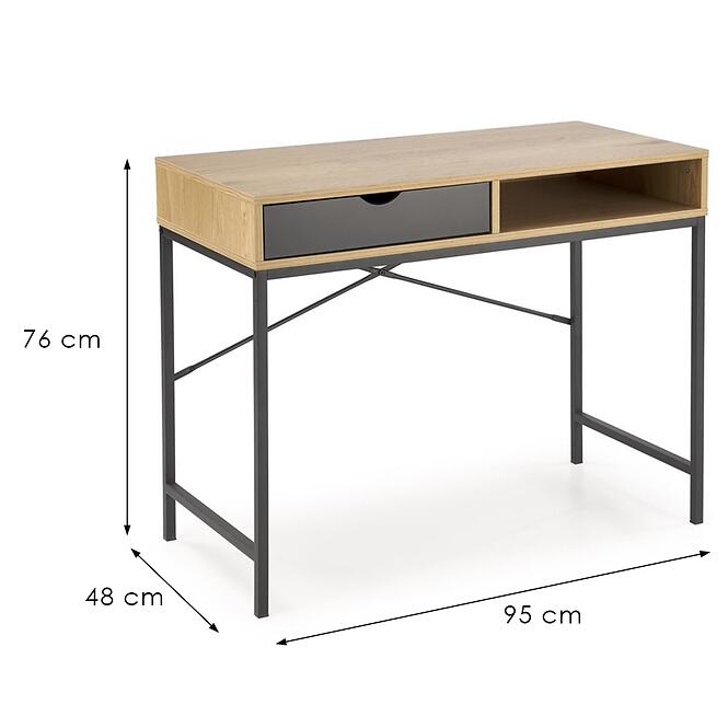 Písací stôl B-50 dub zlatý/čierna