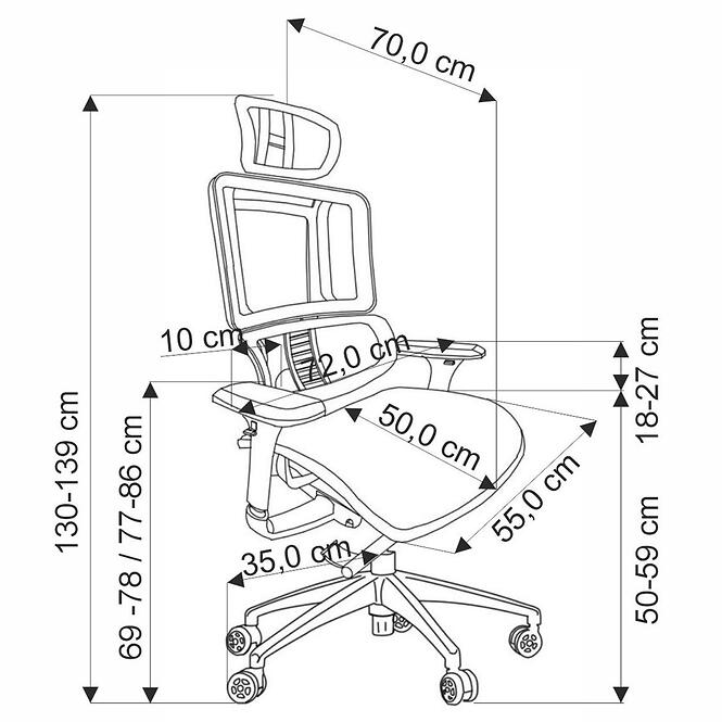 Otočné kreslo Ethan sivá
