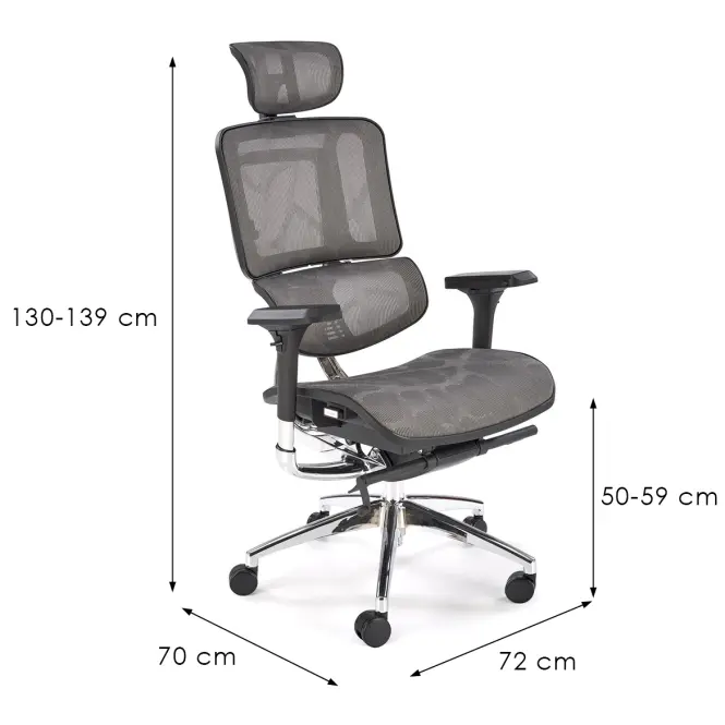 Otočné kreslo Ethan sivá