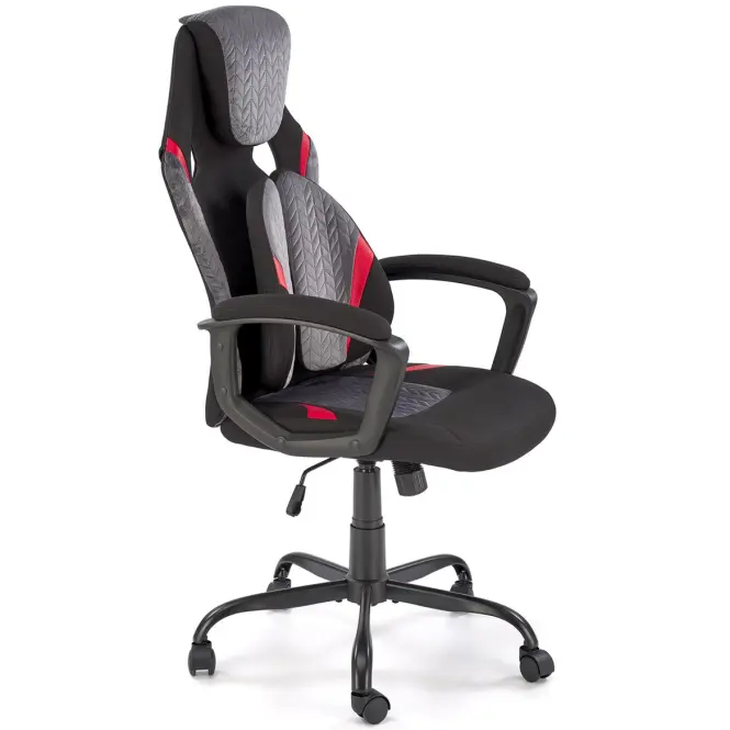 Kreslo pre hráča Jensen čierna/sivá/červená,4