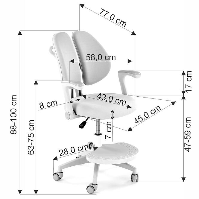 Otočné kreslo Panco modrá