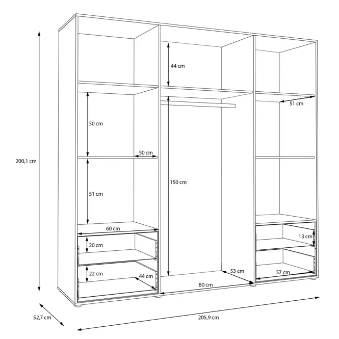 Skriňa Mokkaro  Moks845-M802  2d2lud4sz Piesok/Dub Mauvella