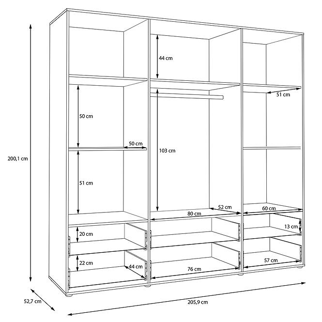 Skriňa Mokkaro  Moks846-M802  2d2lud6sz Piesok/Dub Mauvella,3